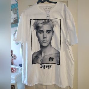Justin Bieber Men’s 2XL White Shirt Music Concert Album XXL. 2XL Nwt